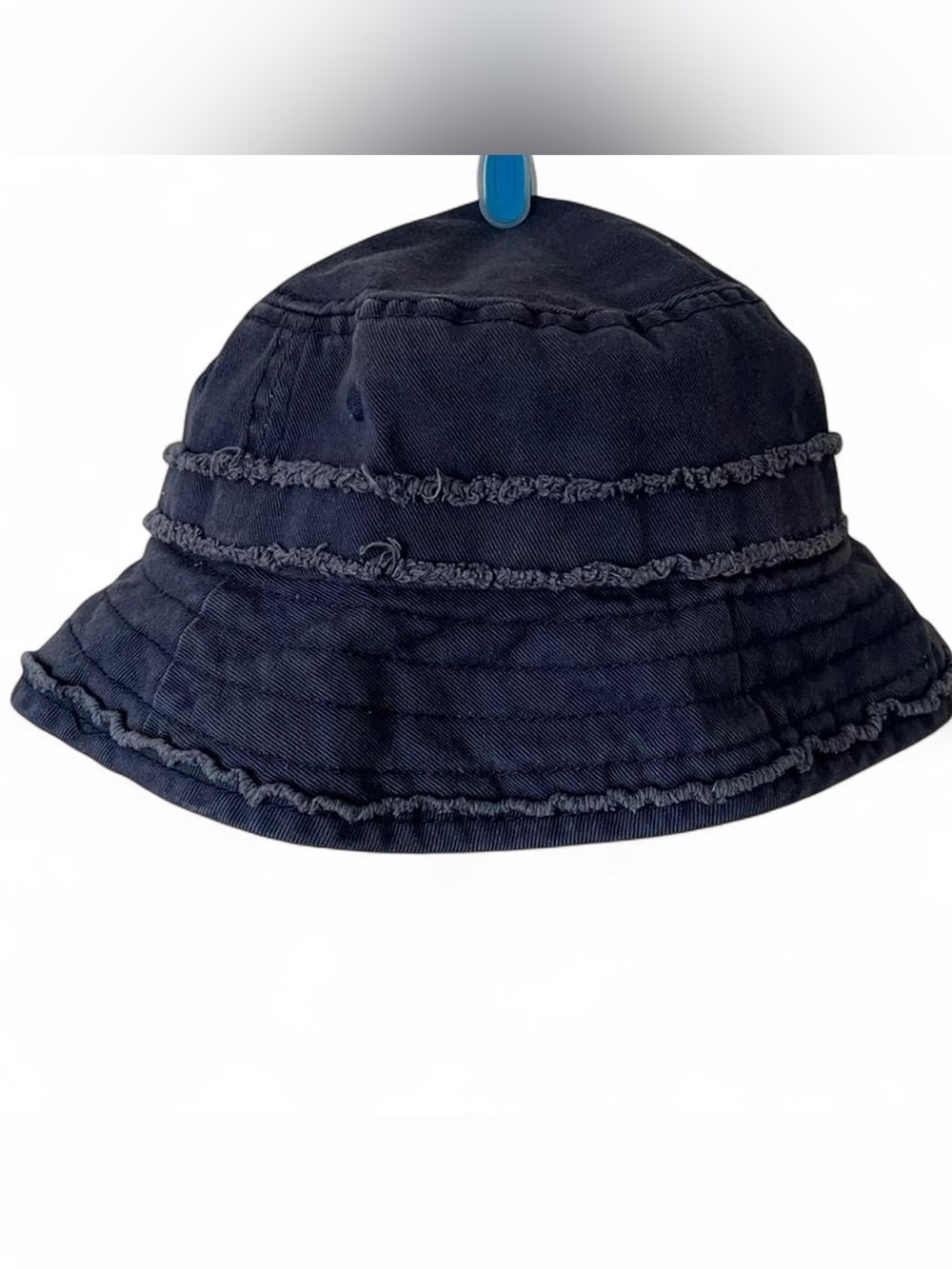 Infant Baby Y2K Reversible Soft Denim Plaid Distressed One Size Bucket Hat